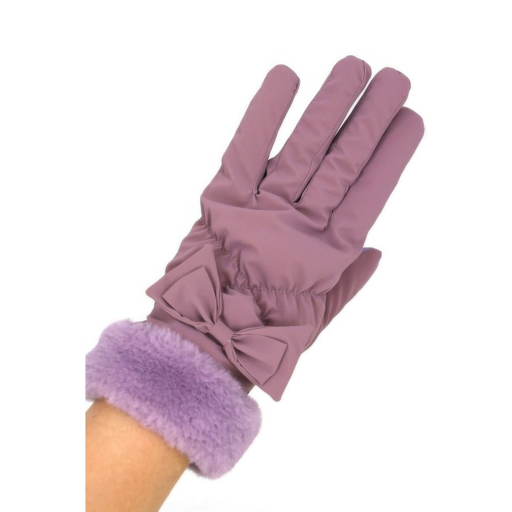 Women's Bow Faux Fur Trim‎ Gloves